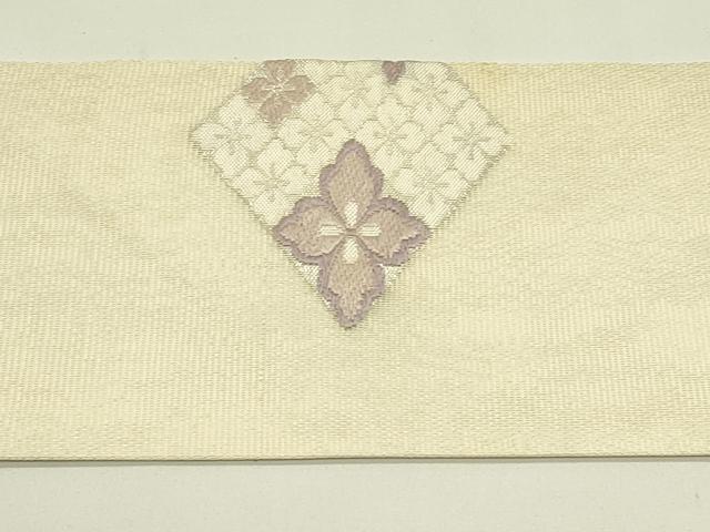平和屋着物*夏物 九寸名古屋帯 唐織 菱花文 銀糸 正絹 逸品 CABI5213rv