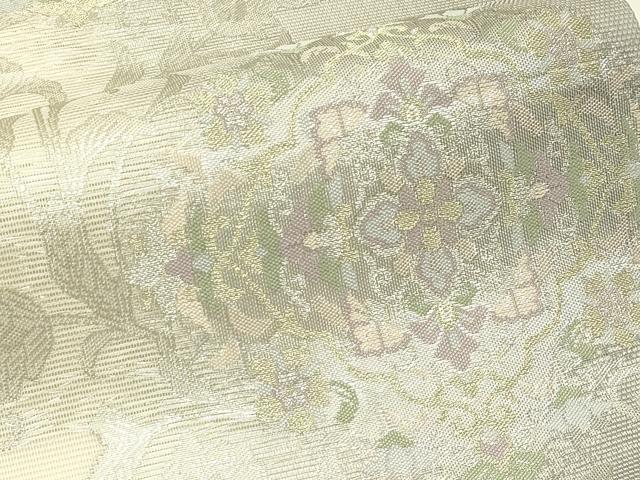 平和屋着物*夏物 六通柄袋帯 正倉院花文 金銀糸 正絹 逸品 CABI5216rv