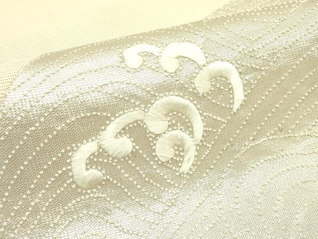 平和屋着物*夏物 太鼓柄袋帯 中国三大刺繍 相良刺繍 立波文 銀糸 正絹 逸品 CABI5217rv