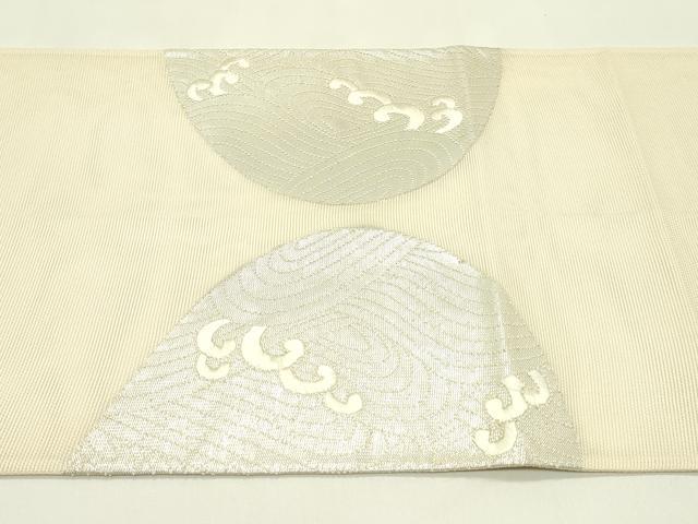 平和屋着物*夏物 太鼓柄袋帯 中国三大刺繍 相良刺繍 立波文 銀糸 正絹 逸品 CABI5217rv