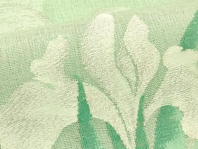 平和屋着物*夏物 太鼓柄袋帯 すくい織 立波杜若文 銀糸 正絹 逸品 CABI5218rv