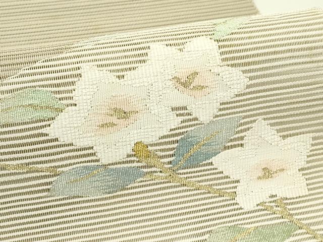 平和屋着物*夏物 八寸名古屋帯 絽綴れ 枝花文 金糸 正絹 逸品 未使用 CABI5222rv