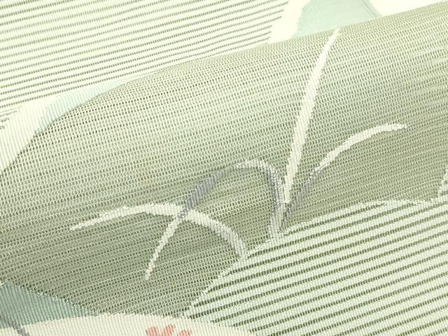 平和屋着物*夏物 八寸名古屋帯 絽綴れ 地紙草花文 金銀糸 正絹 逸品 CABI5224rv