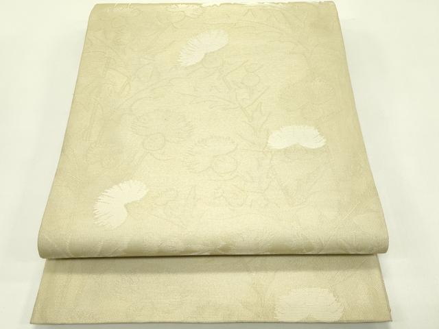 平和屋着物*夏物 六通柄袋帯 草花文 銀糸 正絹 逸品 CABI5228rv