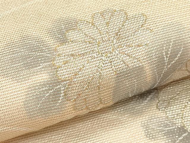 平和屋着物*夏物 太鼓柄袋帯 刺繍 菊 銀糸 正絹 逸品 CABI5229rv