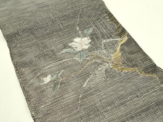 平和屋着物*夏物 八寸名古屋帯 すくい織 枝花文 金銀糸 正絹 逸品 CABI5243rv