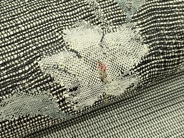 平和屋着物*夏物 八寸名古屋帯 すくい織 枝花文 金銀糸 正絹 逸品 CABI5243rv
