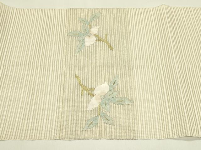 平和屋着物*夏物 八寸名古屋帯 絽綴れ 枝花文 金銀糸 正絹 逸品 CABI5245rv