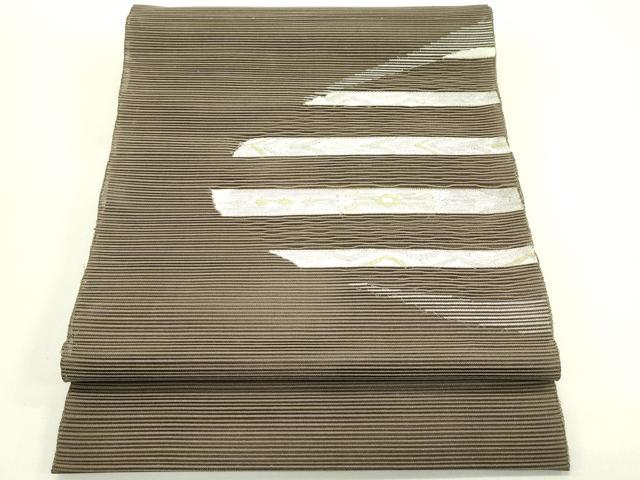 平和屋着物*夏物 八寸名古屋帯 絽綴れ 横段文 金銀糸 正絹 逸品 CABI5247rv