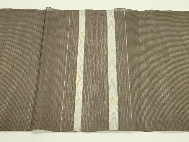 平和屋着物*夏物 八寸名古屋帯 絽綴れ 横段文 金銀糸 正絹 逸品 CABI5247rv