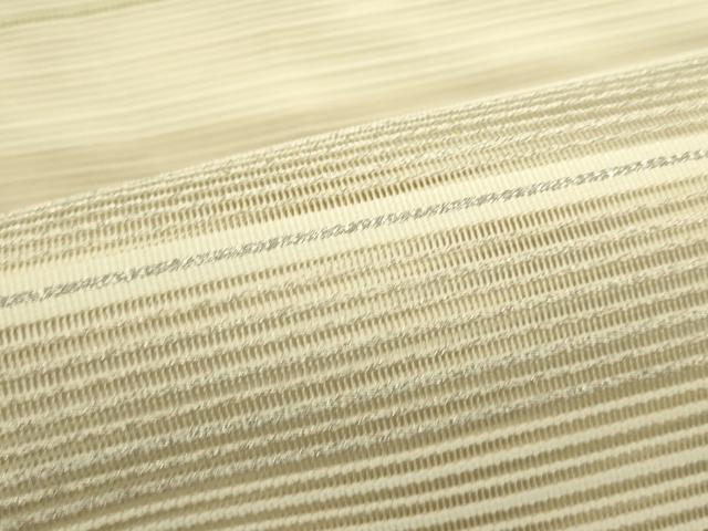 平和屋着物*夏物 八寸名古屋帯 絽綴れ 横段文 金銀糸 正絹 逸品 CABI5251rv