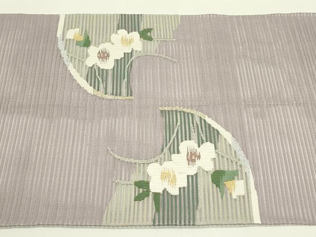 平和屋着物*夏物 八寸名古屋帯 絽綴れ 草花文 金銀糸 正絹 逸品 CABI5253rv
