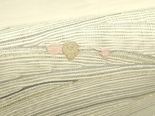 平和屋着物*夏物 八寸名古屋帯 すくい織 立波文 金銀糸 正絹 逸品 未使用 CABI5255rv
