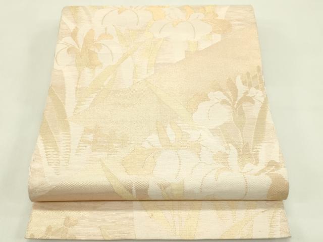 平和屋着物*夏物 全通柄 本袋帯 杜若 金糸 正絹 逸品 CABI5257rv