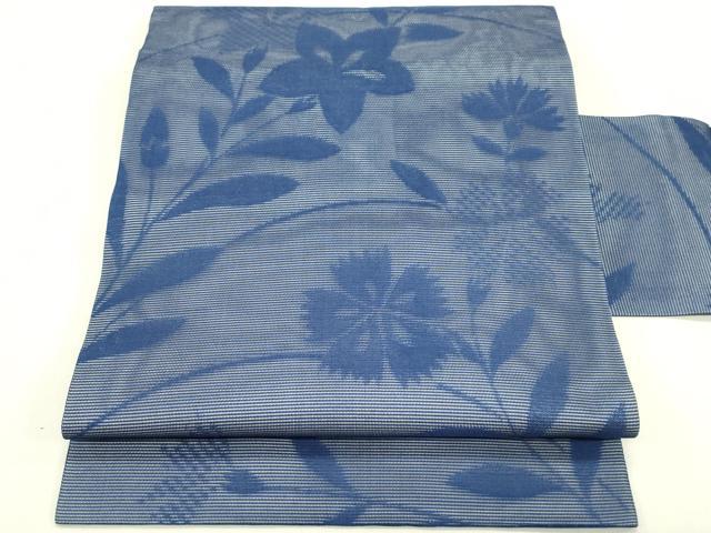 平和屋着物*夏物 九寸名古屋帯 桔梗 撫子 正絹 逸品 CABI5270rv