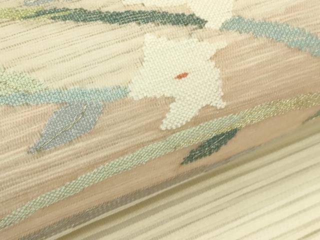平和屋着物*夏物 八寸名古屋帯 絽綴れ 草花文 金銀糸 正絹 逸品 CABI5271rv