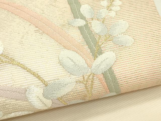 平和屋着物*夏物 九寸名古屋帯 萩 金銀糸 正絹 逸品 未使用 CABI5285rv
