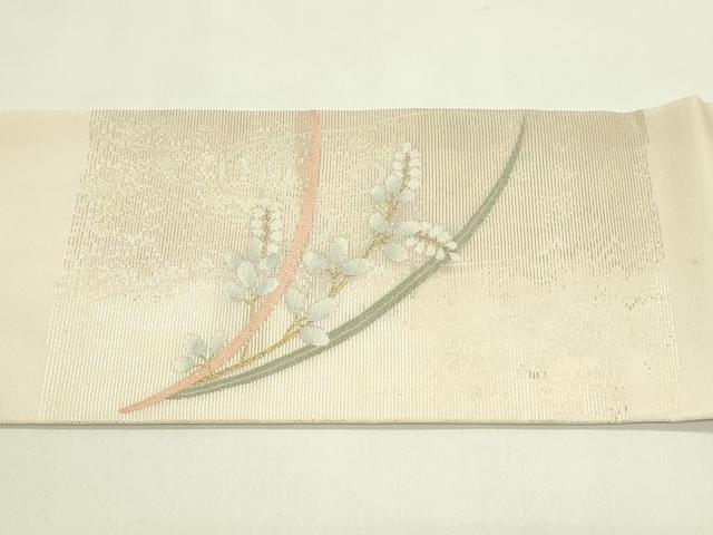 平和屋着物*夏物 九寸名古屋帯 萩 金銀糸 正絹 逸品 未使用 CABI5285rv