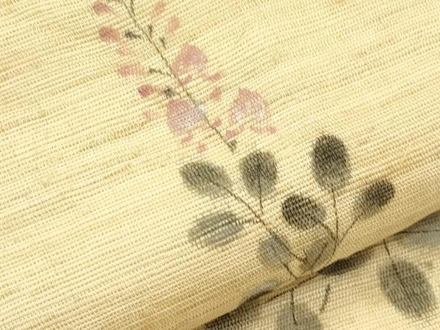 平和屋着物*夏物 九寸開き名古屋帯 手描き 萩 麻 逸品 CABI5297rv