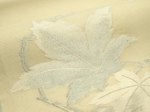 平和屋着物*夏物 九寸開き名古屋帯 楓 銀糸 正絹 逸品 CABI5299rv