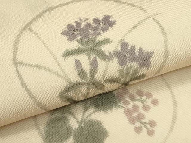 平和屋着物*夏物 九寸名古屋帯 作家物 花丸舞蝶文 正絹 逸品 CABI5301rv