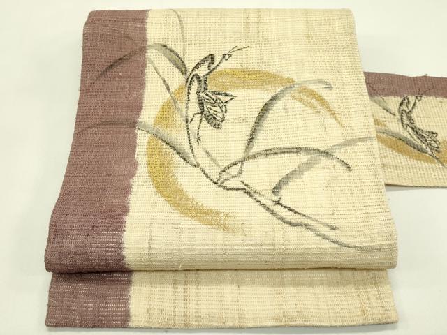 平和屋着物*夏物 九寸名古屋帯 手描き かまきり 金彩 正絹 逸品 CABI5304rv