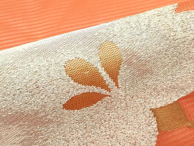平和屋着物*夏物 九寸名古屋帯 草花文 金銀糸 正絹 逸品 CABI5309rv
