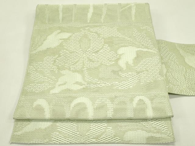 平和屋着物*夏物 八寸名古屋帯 草花文 正絹 逸品 CABI5313rv
