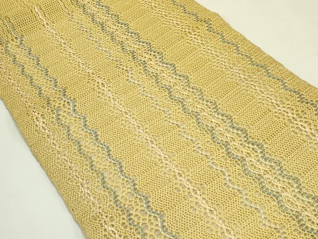 平和屋着物*夏物 八寸名古屋帯 間道 金糸 正絹 逸品 CABI5320rv