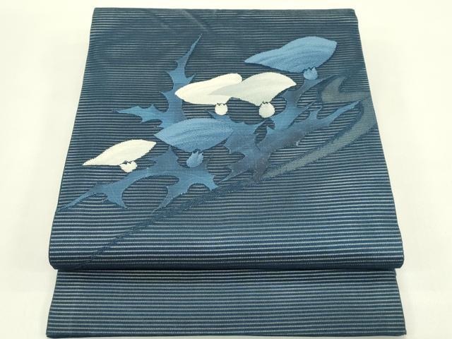 平和屋着物*夏物 九寸開き名古屋帯 草花文 正絹 逸品 CABI5321rv
