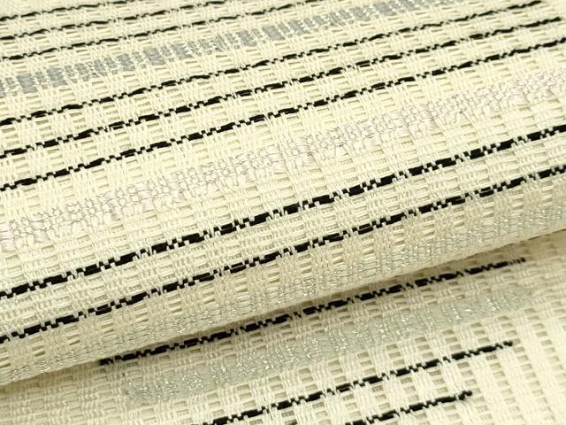 平和屋着物*夏物 八寸名古屋帯 横段丸文 銀糸 正絹 逸品 CABI5325rv