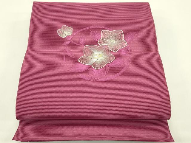 平和屋着物*夏物 八寸名古屋帯 刺繍 絽綴れ 草花文 金銀糸 正絹 逸品 CABI5334rv