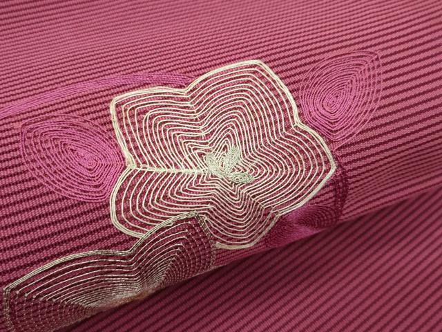 平和屋着物*夏物 八寸名古屋帯 刺繍 絽綴れ 草花文 金銀糸 正絹 逸品 CABI5334rv