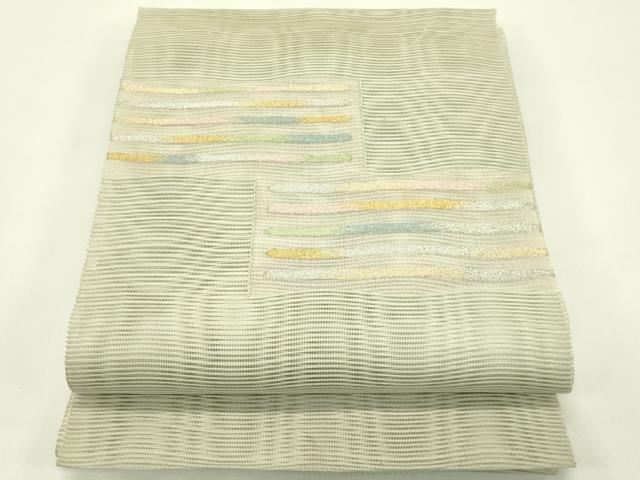 平和屋着物*夏物 八寸名古屋帯 絽綴れ 霞文 金銀糸 正絹 逸品 CABI5335rv