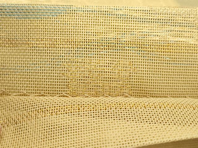 平和屋着物*夏物 織物一筋名門 織悦 全通柄 本袋帯 草花文 金糸 正絹 逸品 CABI5348rv