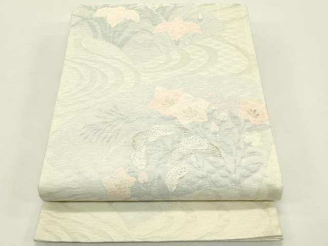平和屋着物*夏物 六通柄袋帯 地紙秋草文 金銀糸 正絹 逸品 CABI5355rv