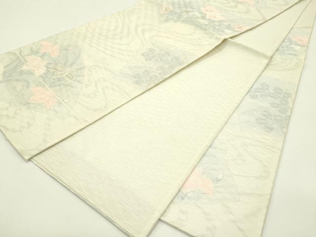 平和屋着物*夏物 六通柄袋帯 地紙秋草文 金銀糸 正絹 逸品 CABI5355rv