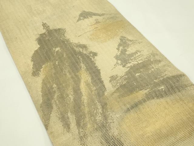 平和屋着物*夏物 京都陽道庵 上村陽道 紙布織 六通柄袋帯 風景文 正絹 逸品 CABI5356rv