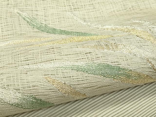 平和屋着物*夏物 八寸名古屋帯 すくい織 籬草木文 金銀糸 正絹 逸品 CABI5362rv