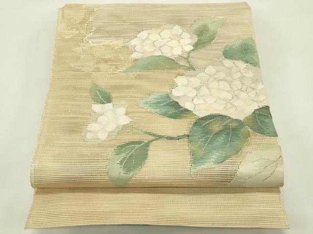 平和屋着物*夏物 八寸名古屋帯 紫陽花 銀糸 正絹 逸品 CABI5363rv