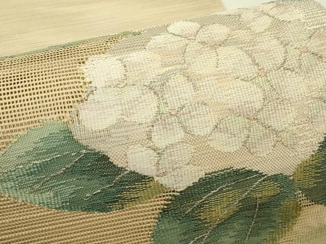 平和屋着物*夏物 八寸名古屋帯 紫陽花 銀糸 正絹 逸品 CABI5363rv