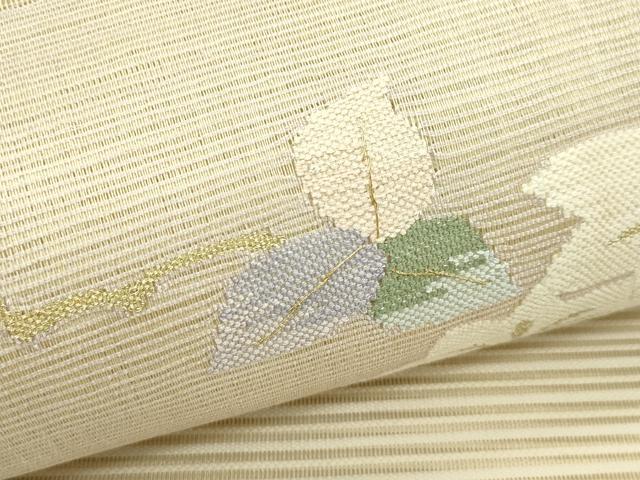 平和屋着物*夏物 八寸名古屋帯 絽綴れ 草花文 金糸 正絹 逸品 CABI5369rv