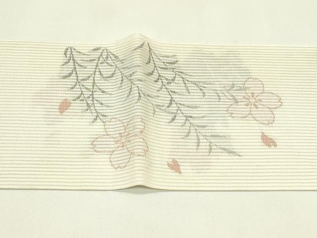 平和屋着物*夏物 八寸名古屋帯 枝垂れ柳舞桜文 CABI5376rv