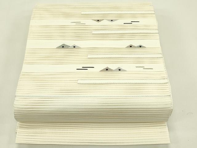 平和屋着物*夏物 八寸名古屋帯 絽綴れ 霞文 銀糸 正絹 逸品 CABI5379rv