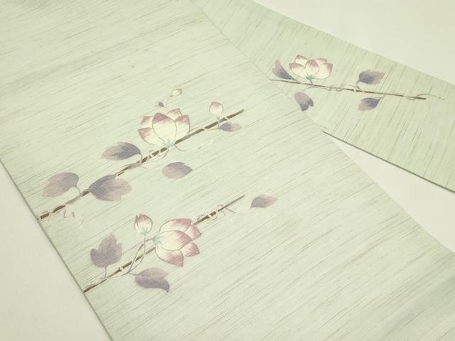 平和屋着物*夏物 九寸名古屋帯 草花文 麻 逸品 CABI5386rv