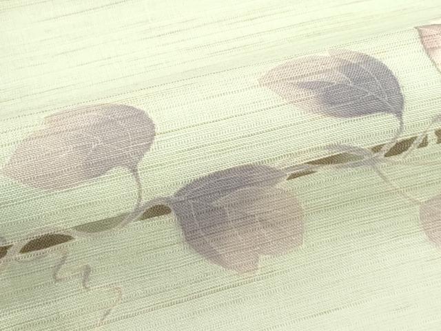 平和屋着物*夏物 九寸名古屋帯 草花文 麻 逸品 CABI5386rv