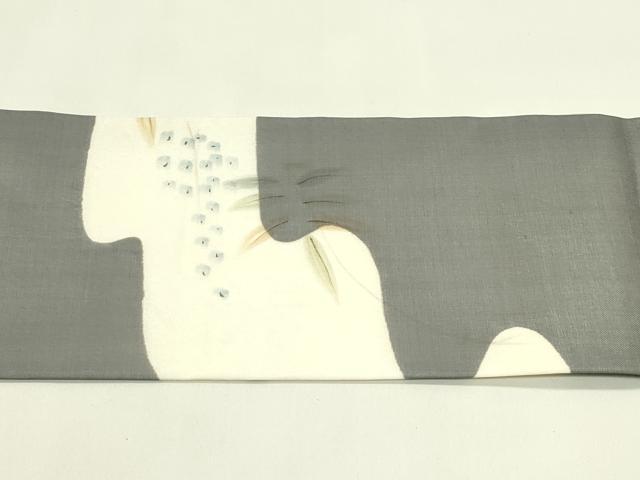 平和屋着物*夏物 九寸名古屋帯 手描き 南天文 正絹 逸品 CABI5388rv
