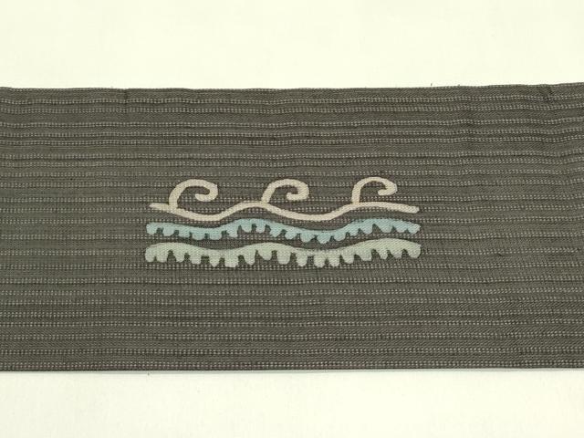 平和屋着物*夏物 九寸名古屋帯 幾何学文様 正絹 逸品 CABI5391rv