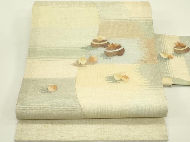 平和屋着物*夏物 九寸名古屋帯 すくい織 成り物 金銀糸 正絹 逸品 CABI5392rv