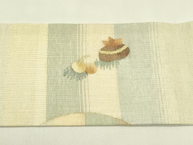 平和屋着物*夏物 九寸名古屋帯 すくい織 成り物 金銀糸 正絹 逸品 CABI5392rv